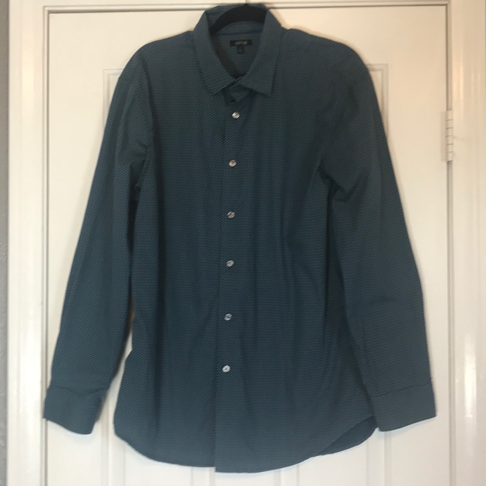APT. 9 Dark Blue Dress  Shirt Long Sleeve